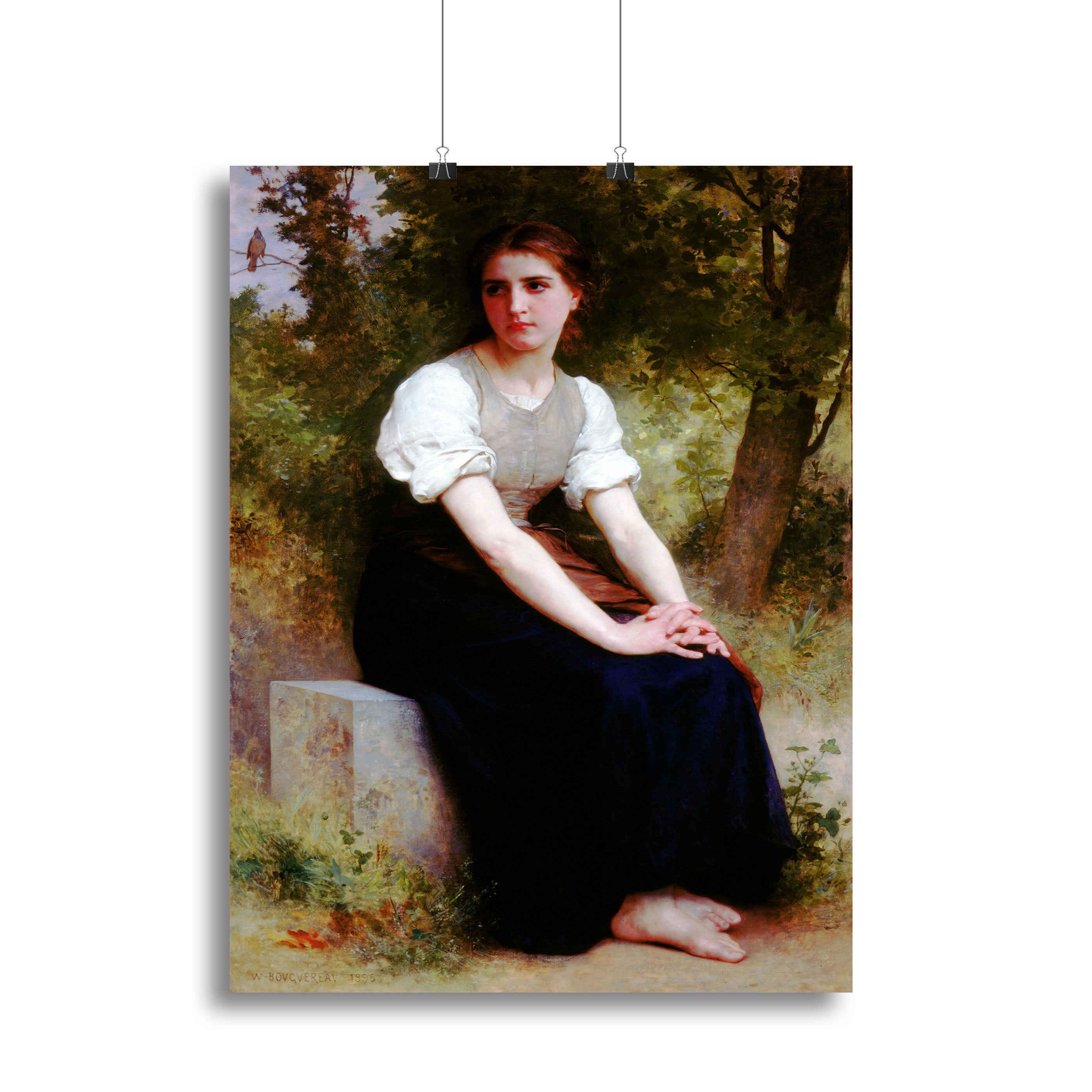 The Song of the Nightingale By Bouguereau Canvas Print or Poster - Canvas Art Rocks - 2