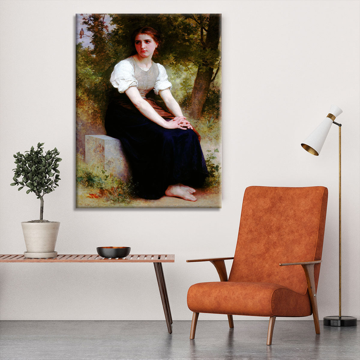 The Song of the Nightingale By Bouguereau Canvas Print or Poster - Canvas Art Rocks - 6
