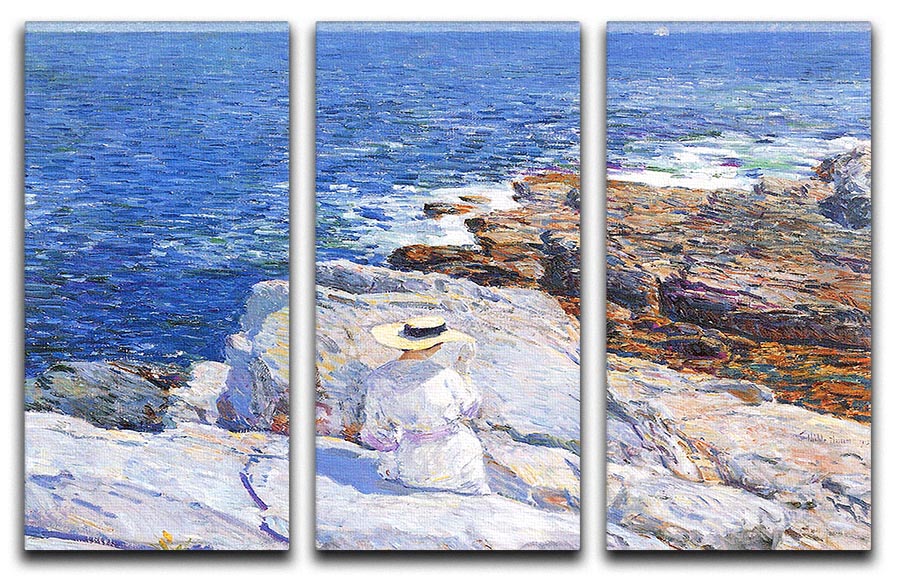 The Southern rock riffs Appledore by Hassam 3 Split Panel Canvas Print - Canvas Art Rocks - 1