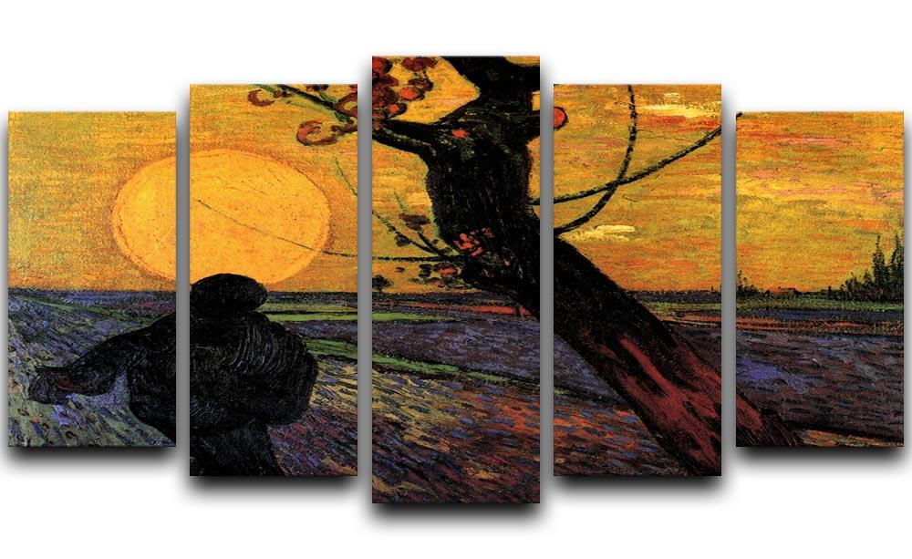 The Sower 2 by Van Gogh 5 Split Panel Canvas  - Canvas Art Rocks - 1