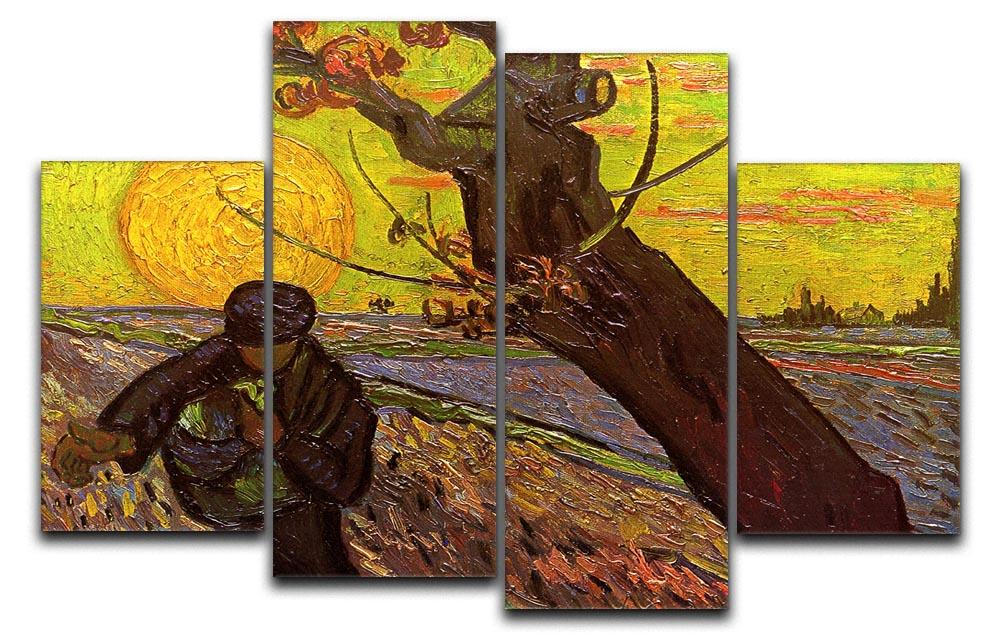 The Sower by Van Gogh 4 Split Panel Canvas  - Canvas Art Rocks - 1