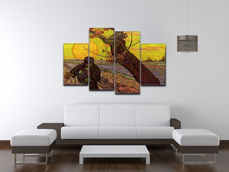 The Sower by Van Gogh 4 Split Panel Canvas - Canvas Art Rocks - 3