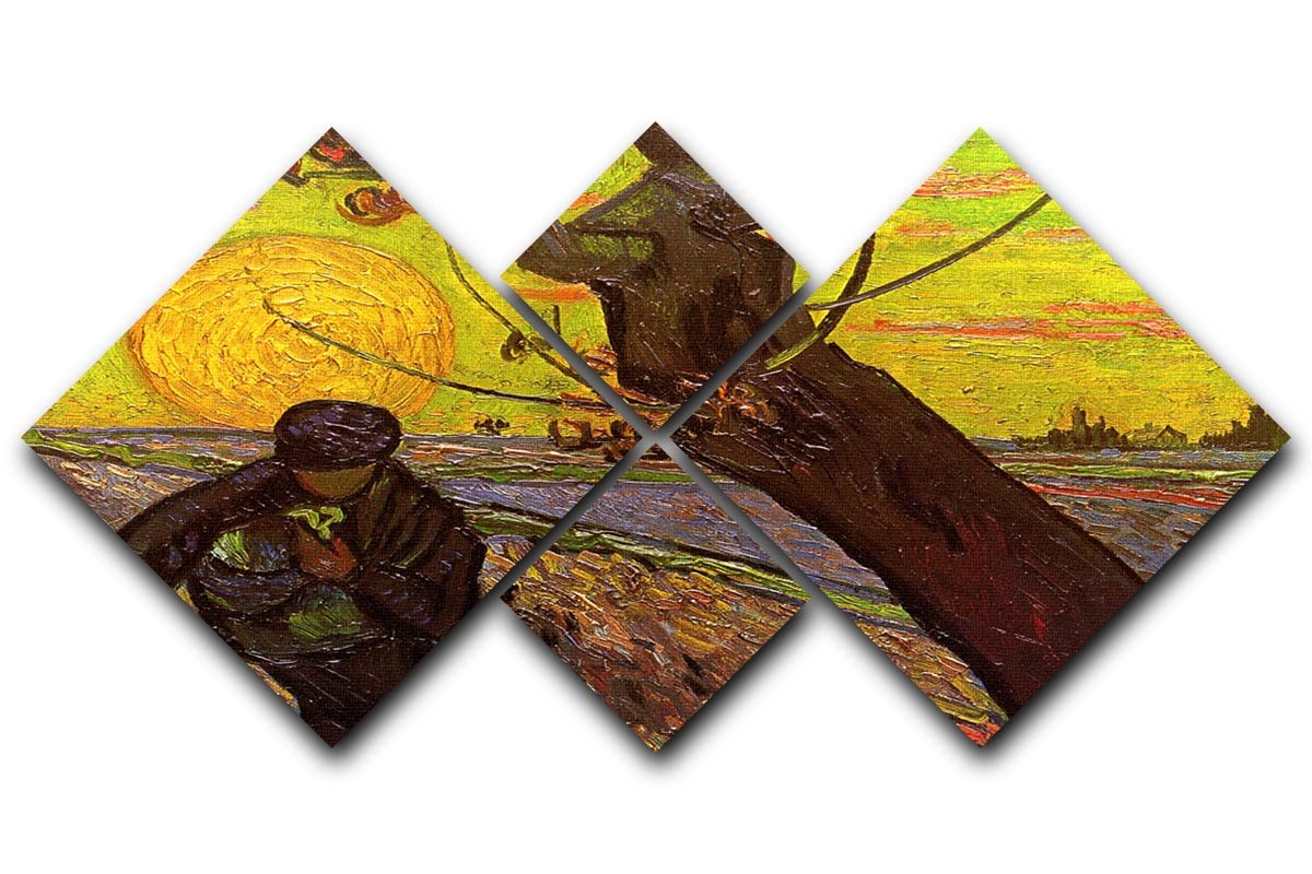 The Sower by Van Gogh 4 Square Multi Panel Canvas  - Canvas Art Rocks - 1