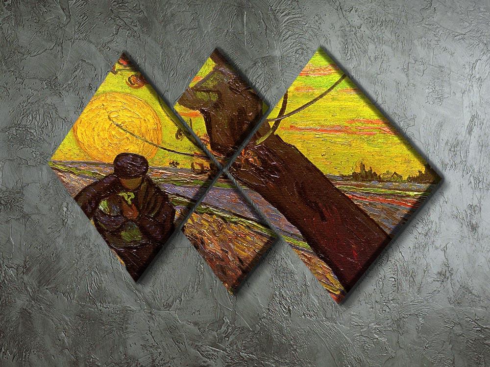The Sower by Van Gogh 4 Square Multi Panel Canvas - Canvas Art Rocks - 2
