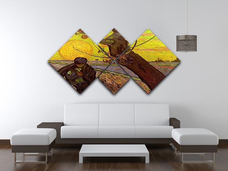 The Sower by Van Gogh 4 Square Multi Panel Canvas - Canvas Art Rocks - 3