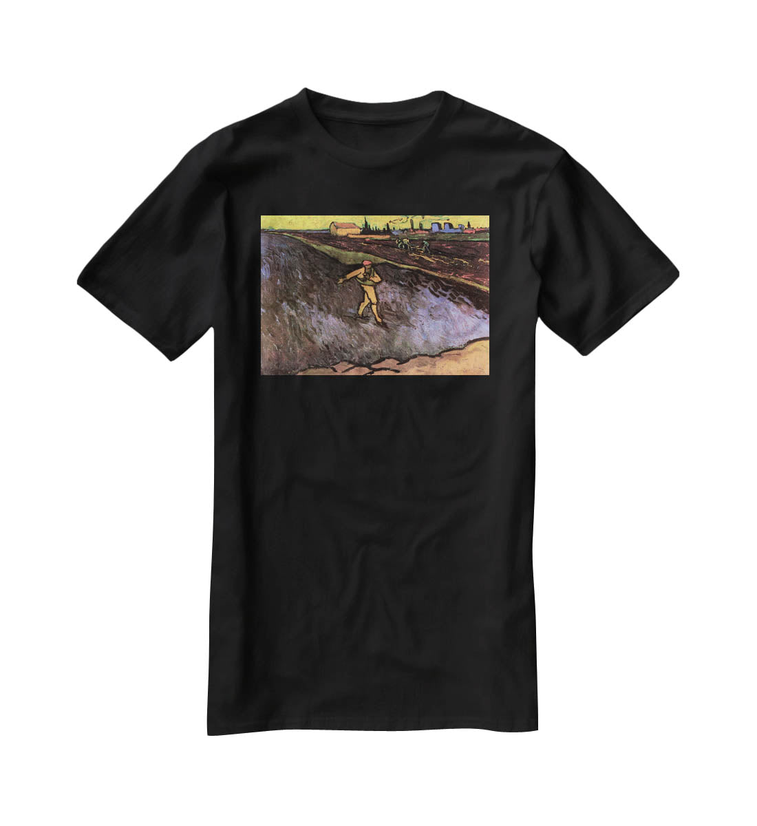 The Sower with the outskirts of Arles in the Background by Van Gogh T-Shirt - Canvas Art Rocks - 1