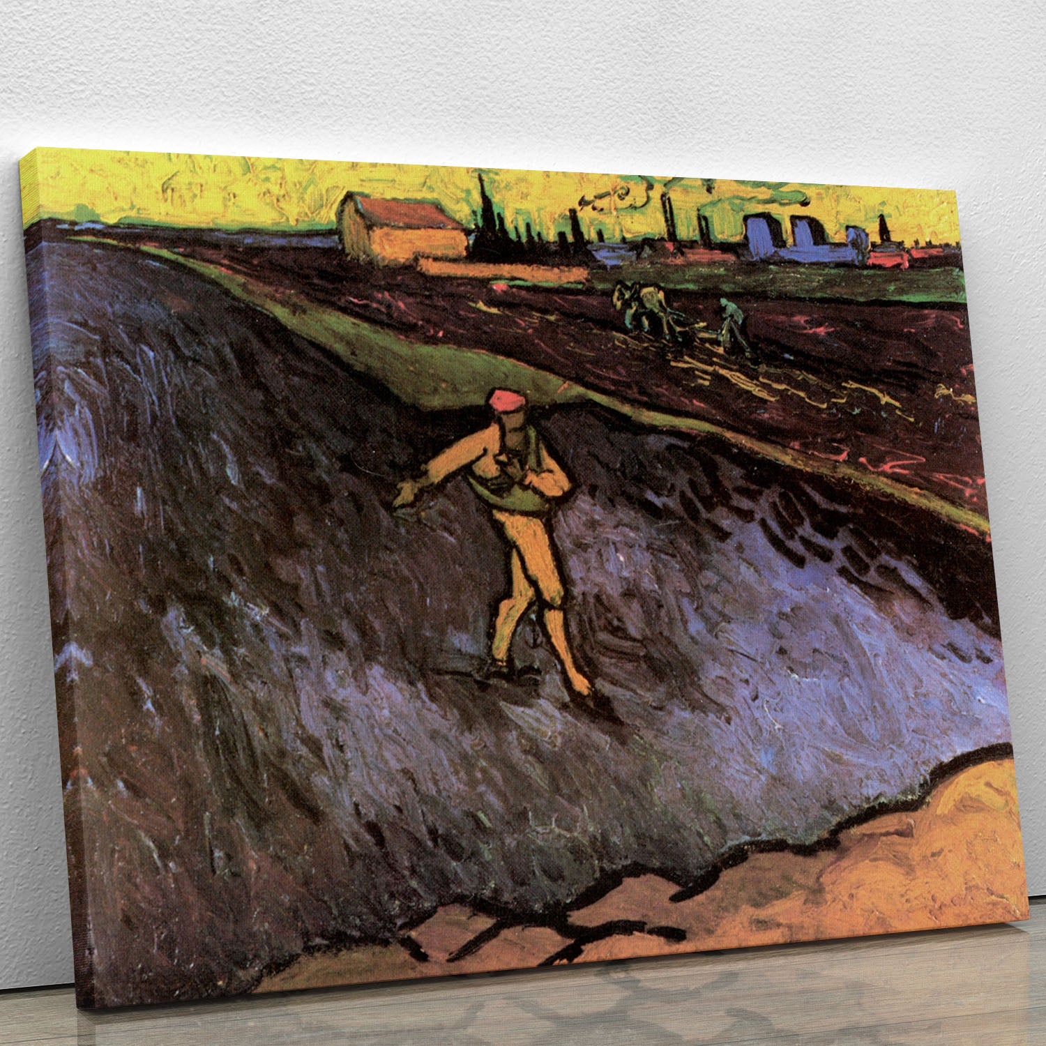 The Sower with the outskirts of Arles in the Background by Van Gogh Canvas Print or Poster - Canvas Art Rocks - 1