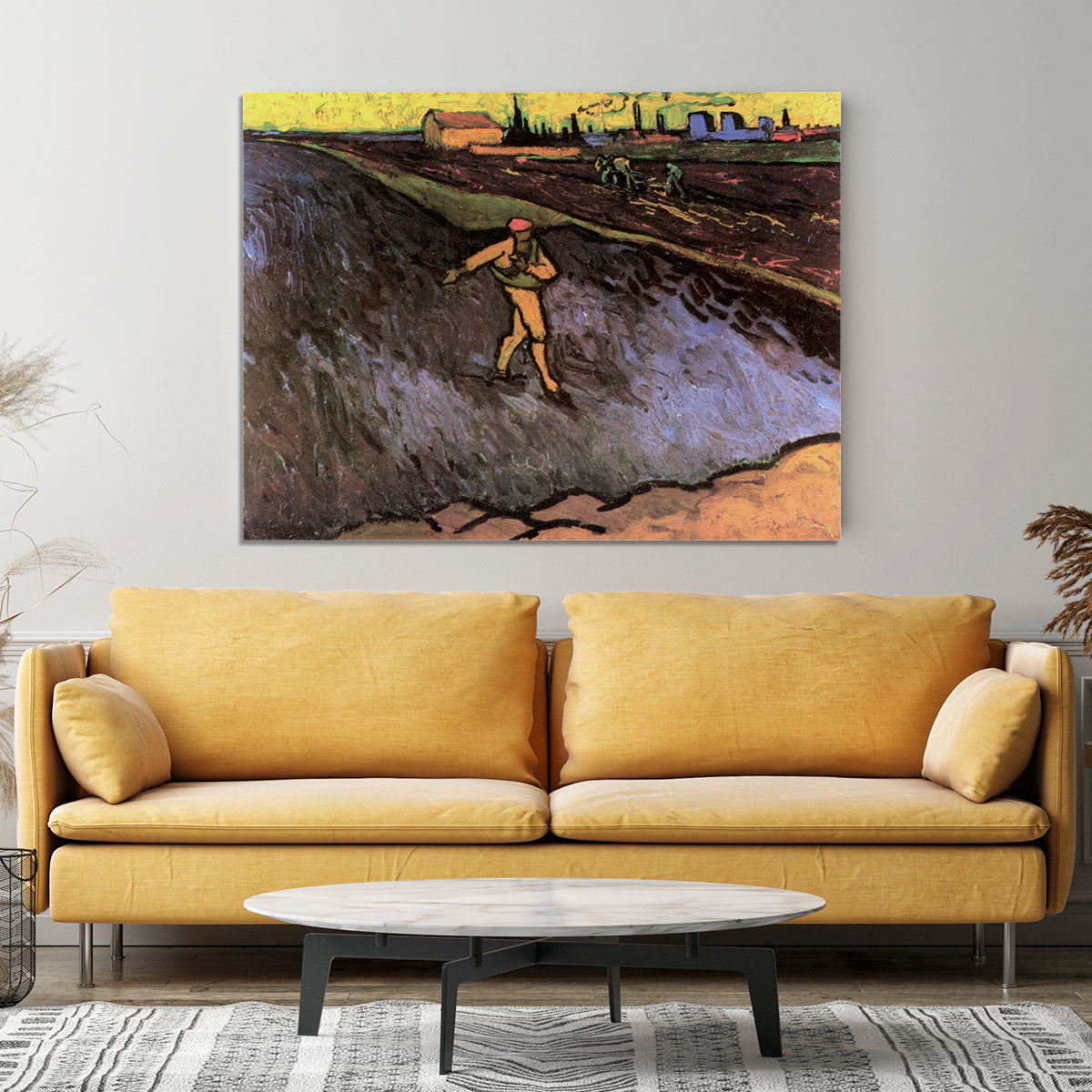 The Sower with the outskirts of Arles in the Background by Van Gogh Canvas Print or Poster - Canvas Art Rocks - 4
