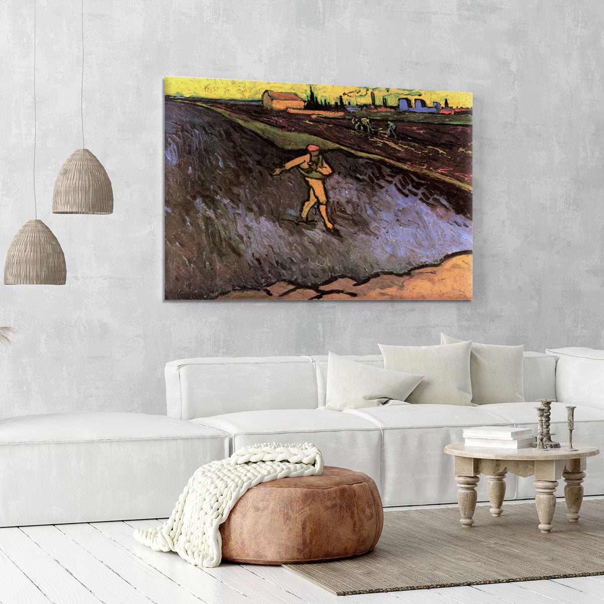 The Sower with the outskirts of Arles in the Background by Van Gogh Canvas Print or Poster - Canvas Art Rocks - 6