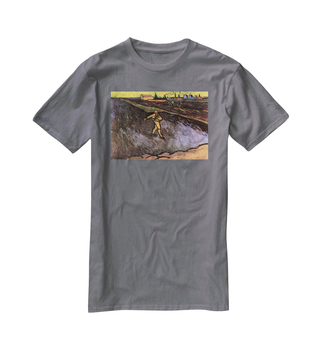The Sower with the outskirts of Arles in the Background by Van Gogh T-Shirt - Canvas Art Rocks - 3