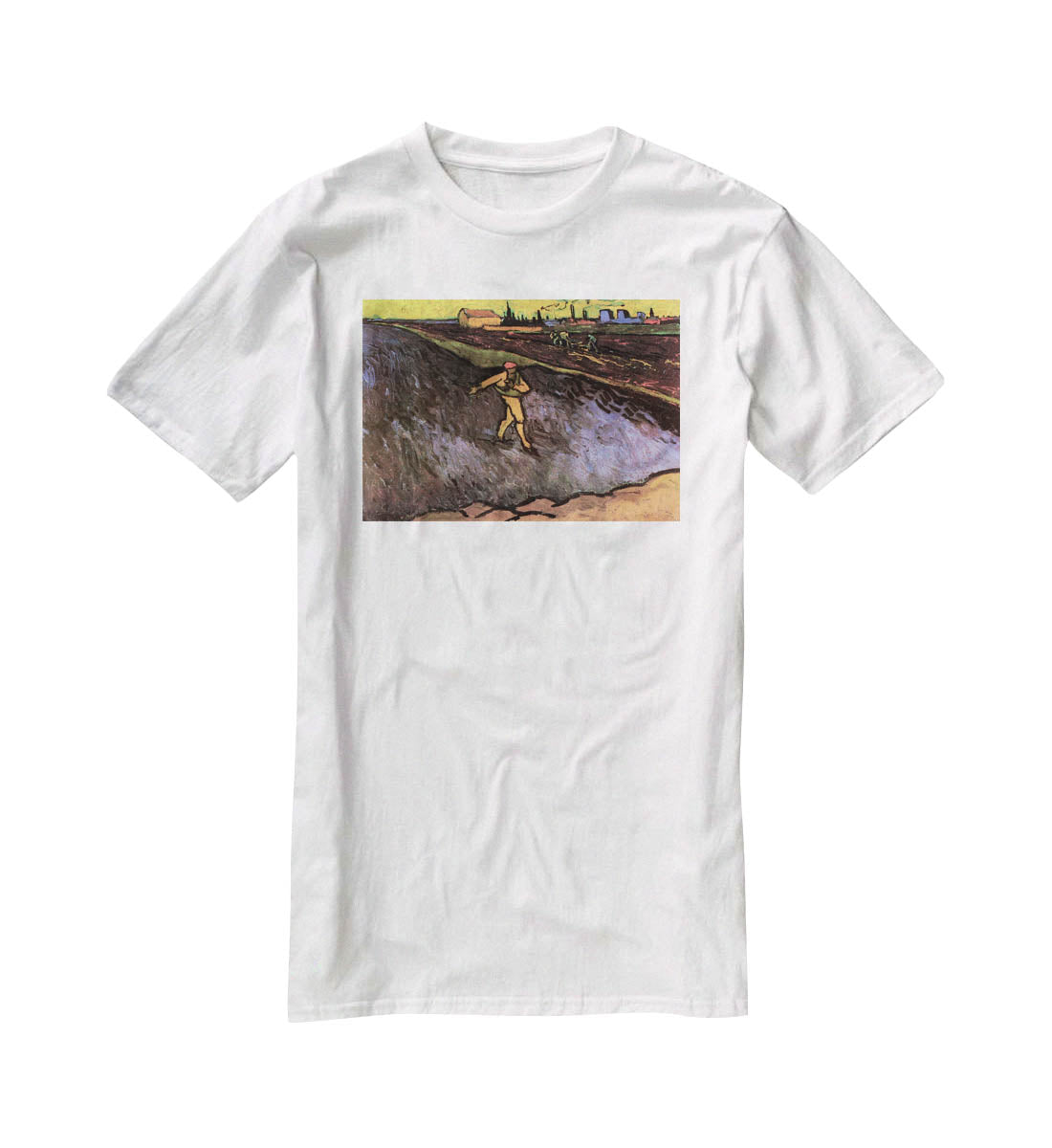 The Sower with the outskirts of Arles in the Background by Van Gogh T-Shirt - Canvas Art Rocks - 5