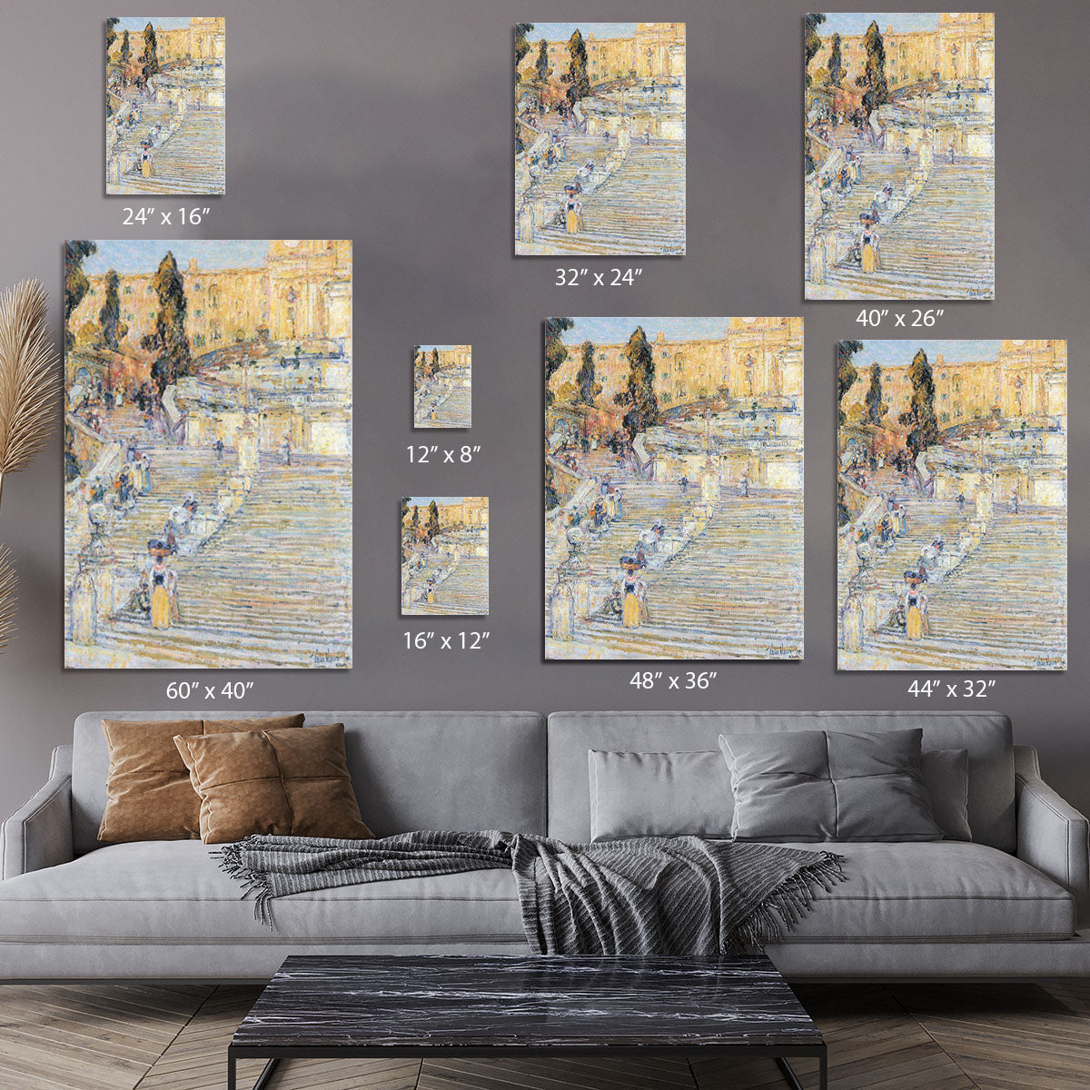 The Spanish steps by Hassam Canvas Print or Poster - Canvas Art Rocks - 7