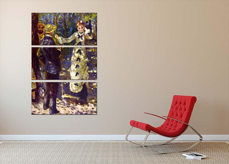 The Swing by Renoir 3 Split Panel Canvas Print - Canvas Art Rocks - 2