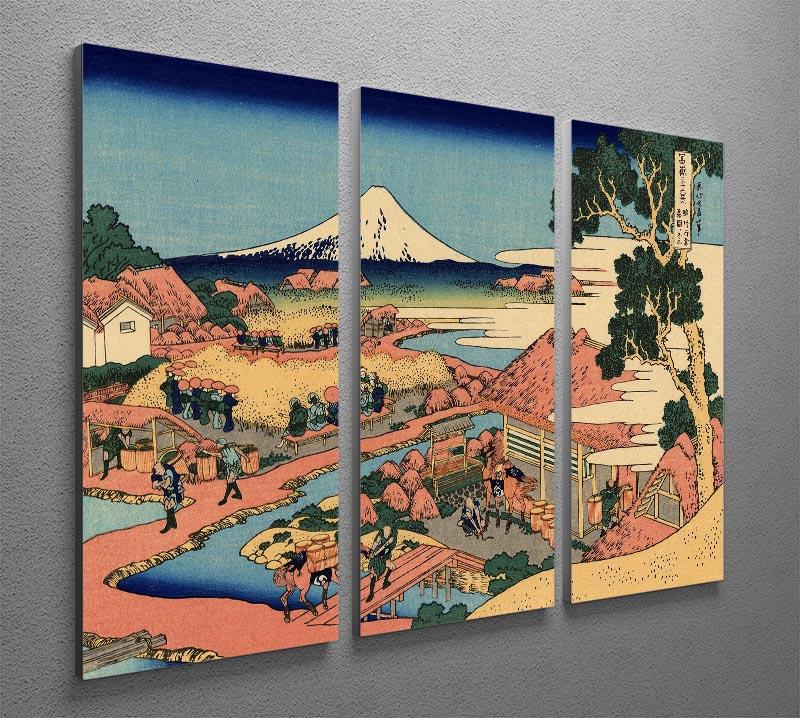 The Tea plantation by Hokusai 3 Split Panel Canvas Print - Canvas Art Rocks - 2