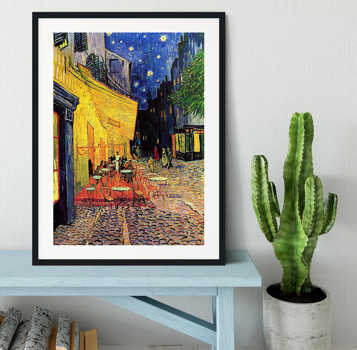 The Terrace Cafe by Van Gogh Framed Print - Canvas Art Rocks - 1