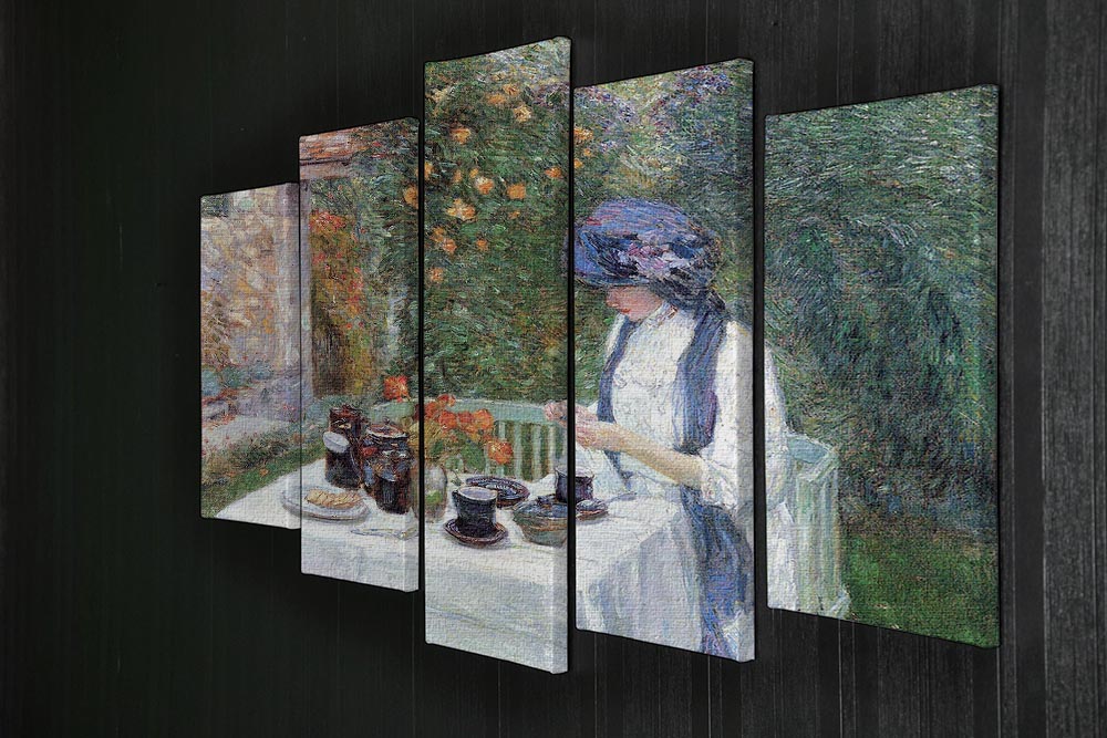 The Terre-Cuits Tea Set by Hassam 5 Split Panel Canvas - Canvas Art Rocks - 2