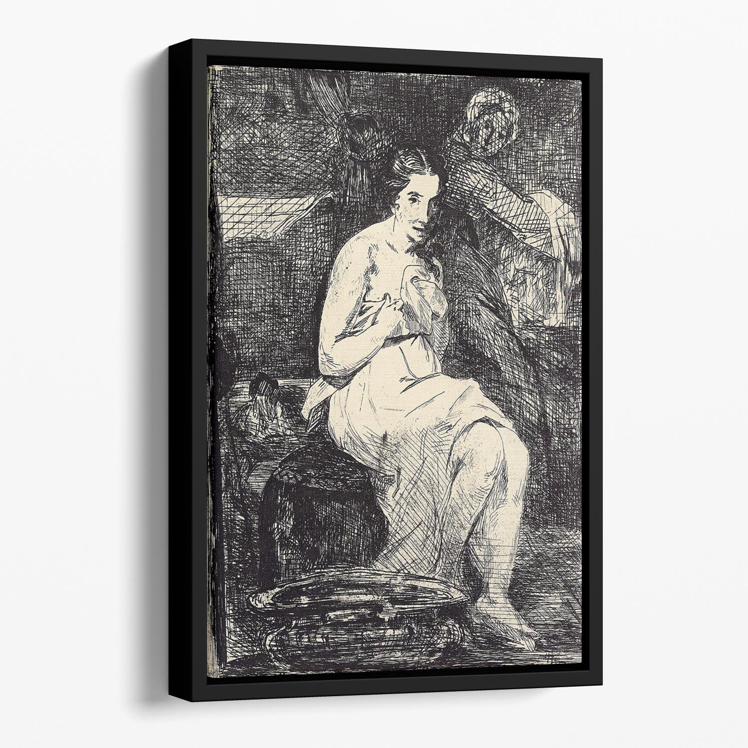 The Toillette by Manet Floating Framed Canvas