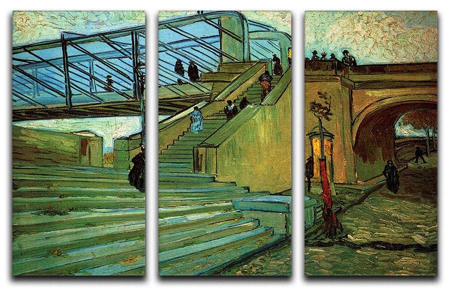 The Trinquetaille Bridge by Van Gogh 3 Split Panel Canvas Print - Canvas Art Rocks - 4
