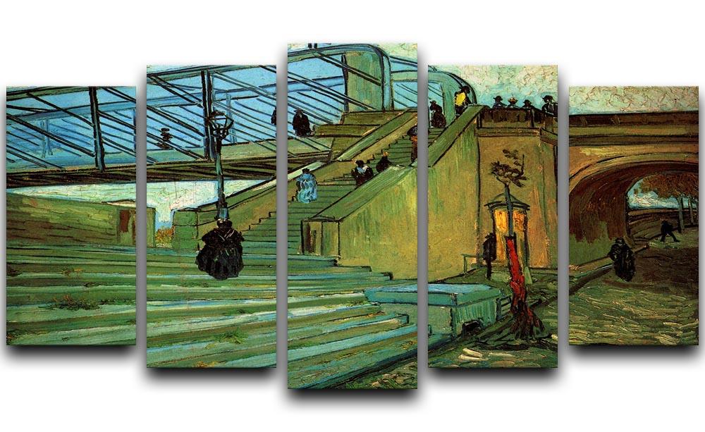 The Trinquetaille Bridge by Van Gogh 5 Split Panel Canvas  - Canvas Art Rocks - 1