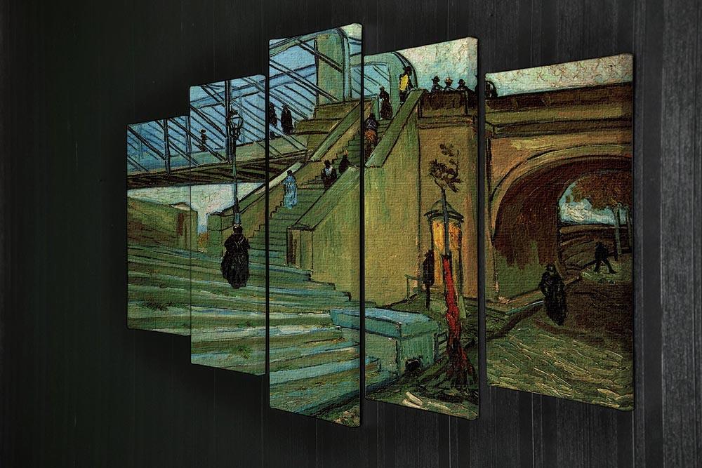 The Trinquetaille Bridge by Van Gogh 5 Split Panel Canvas - Canvas Art Rocks - 2