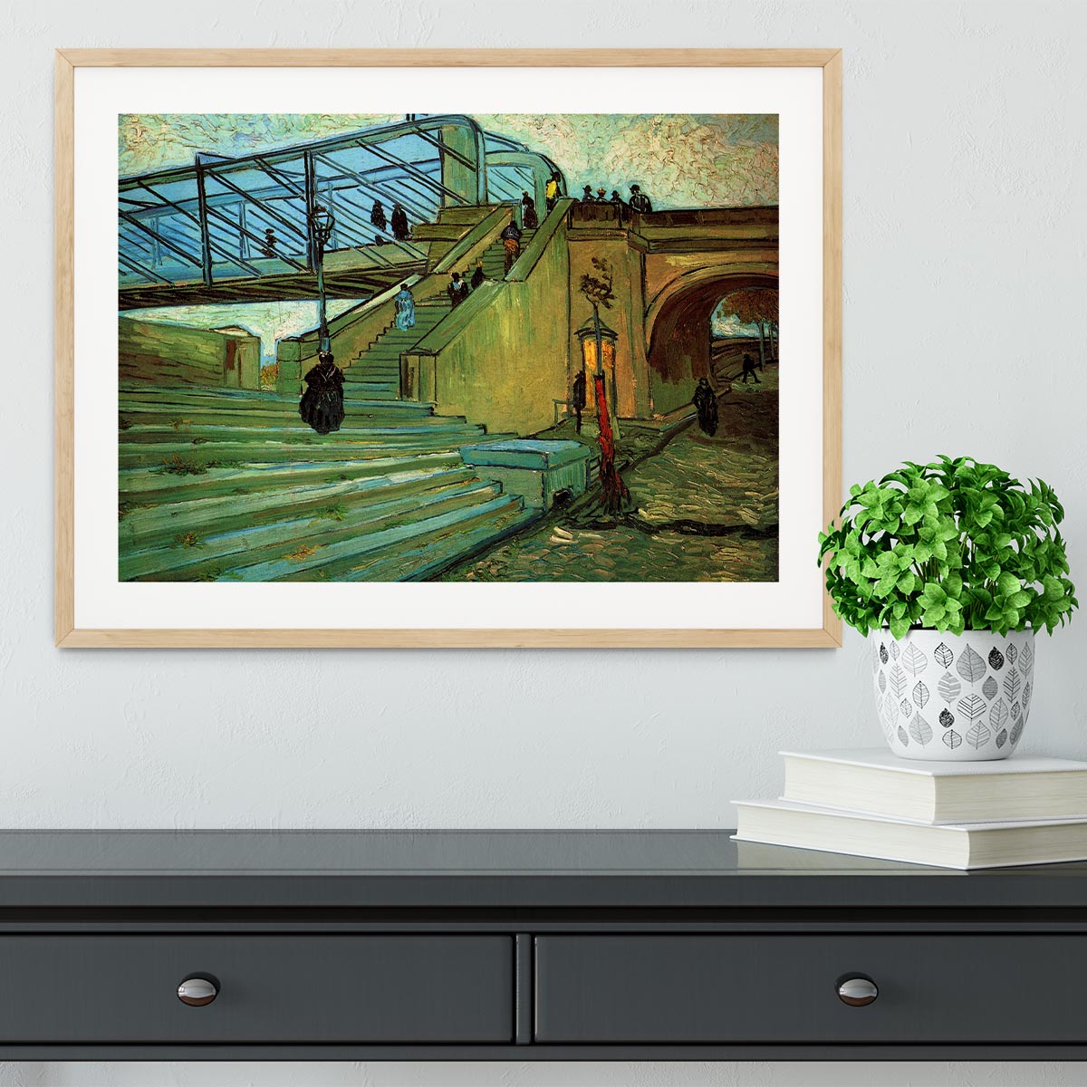 The Trinquetaille Bridge by Van Gogh Framed Print - Canvas Art Rocks - 3