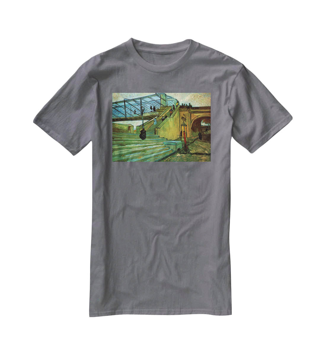 The Trinquetaille Bridge by Van Gogh T-Shirt - Canvas Art Rocks - 3