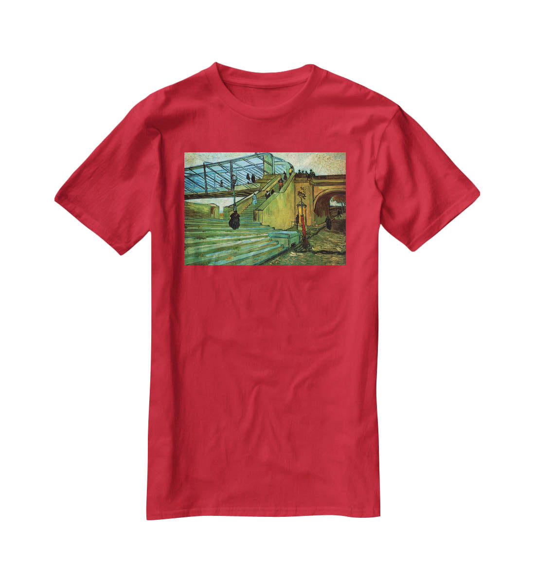 The Trinquetaille Bridge by Van Gogh T-Shirt - Canvas Art Rocks - 4