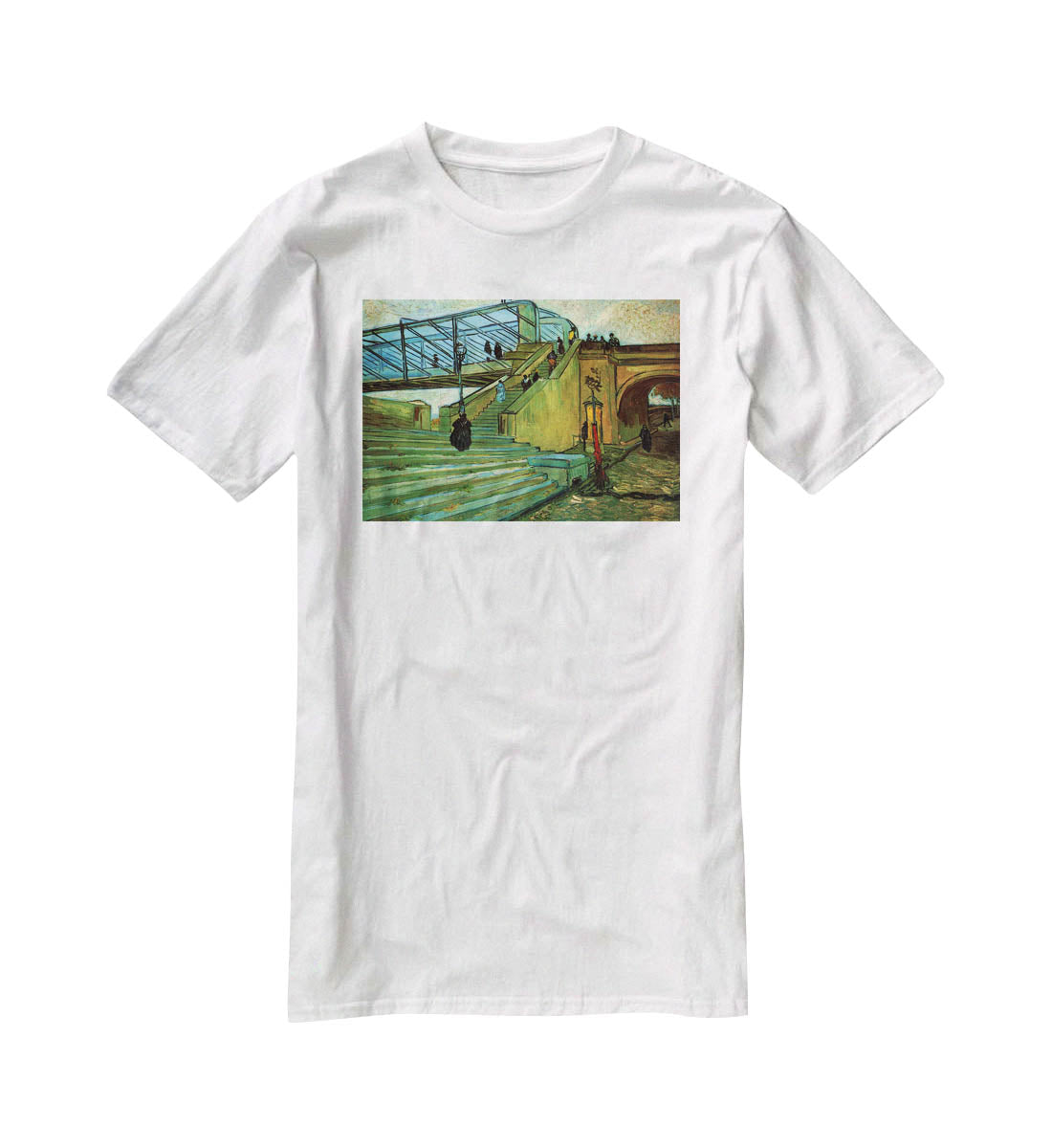 The Trinquetaille Bridge by Van Gogh T-Shirt - Canvas Art Rocks - 5