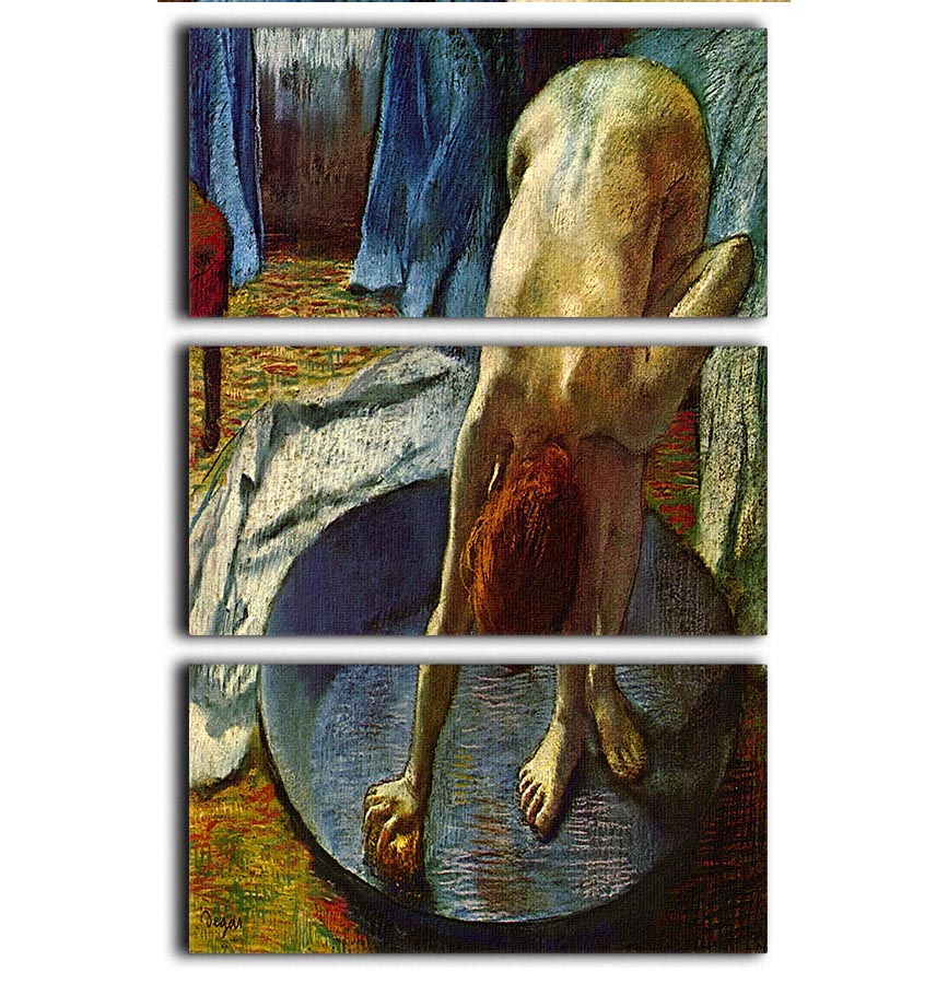 The Tub by Degas 3 Split Panel Canvas Print - Canvas Art Rocks - 1