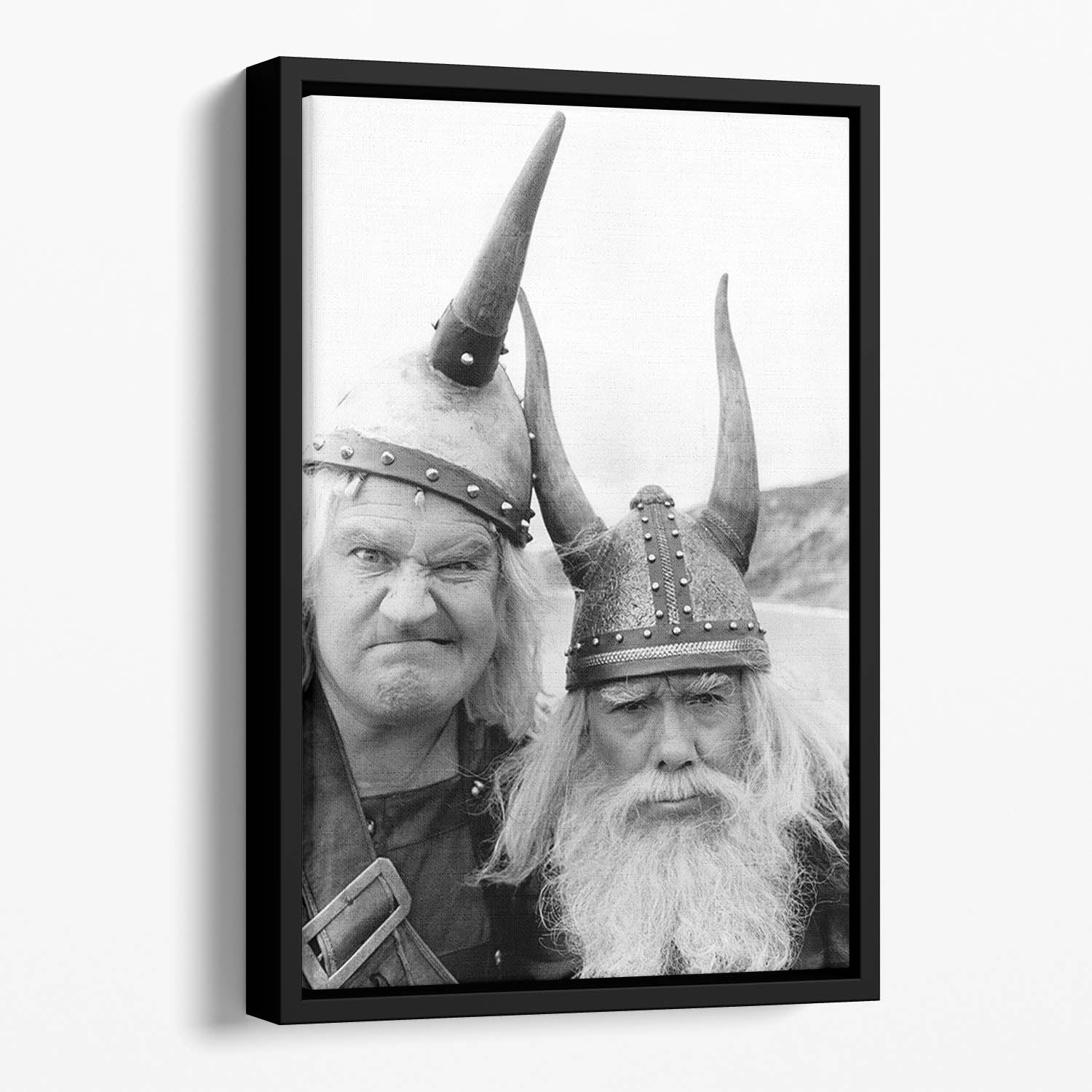 The Two Ronnies dressed as Vikings Floating Framed Canvas