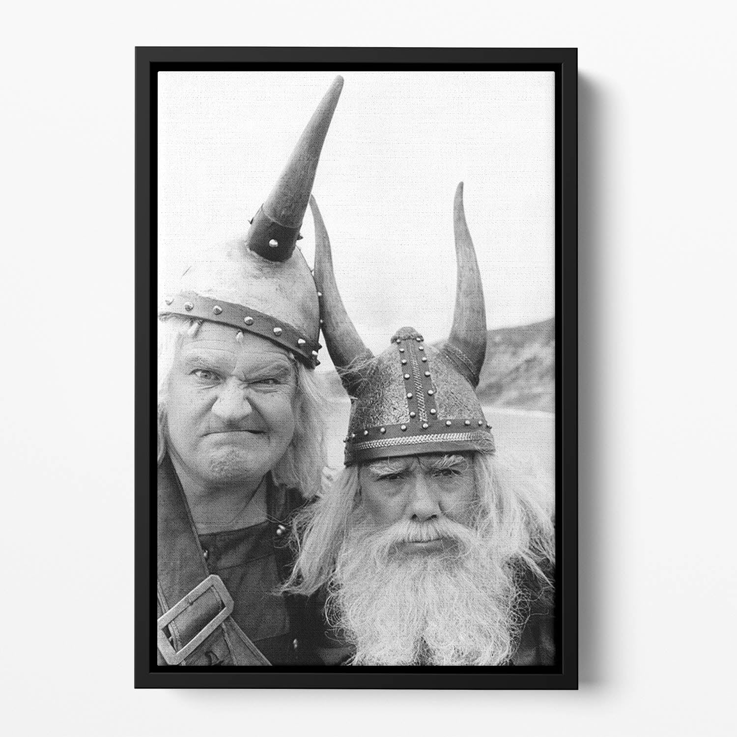 The Two Ronnies dressed as Vikings Floating Framed Canvas
