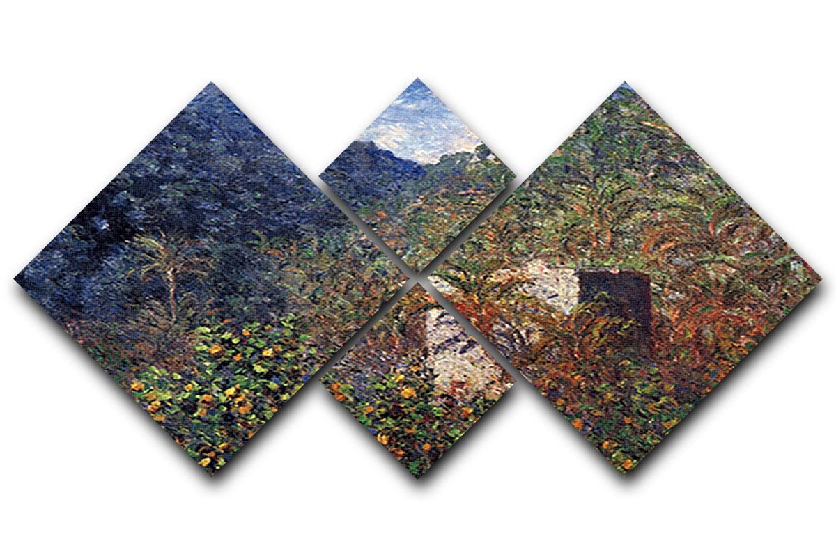 The Valley Sasso Bordighera by Monet 4 Square Multi Panel Canvas  - Canvas Art Rocks - 1