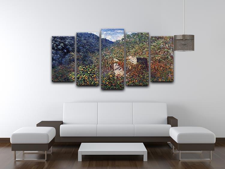 The Valley Sasso Bordighera by Monet 5 Split Panel Canvas - Canvas Art Rocks - 3