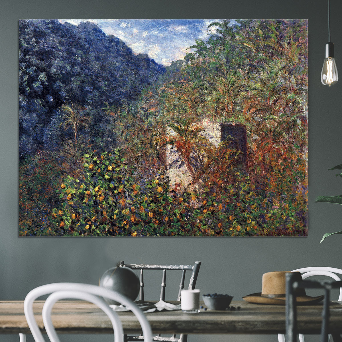 The Valley Sasso Bordighera by Monet Canvas Print or Poster - Canvas Art Rocks - 3