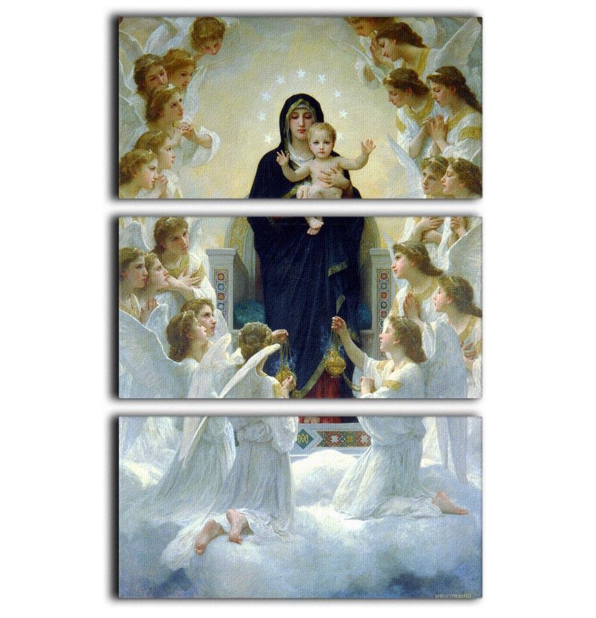 The Virgin With Angels By Bouguereau 3 Split Panel Canvas Print - Canvas Art Rocks - 1