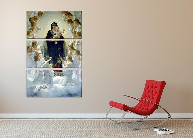 The Virgin With Angels By Bouguereau 3 Split Panel Canvas Print - Canvas Art Rocks - 2