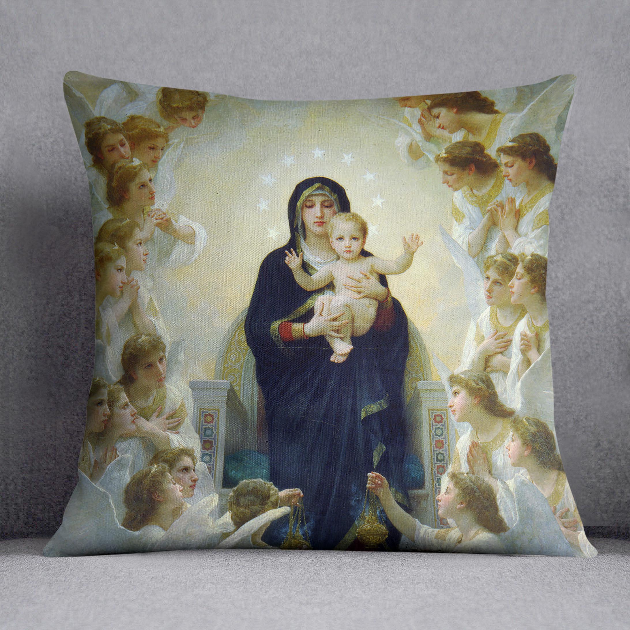 The Virgin With Angels By Bouguereau Cushion