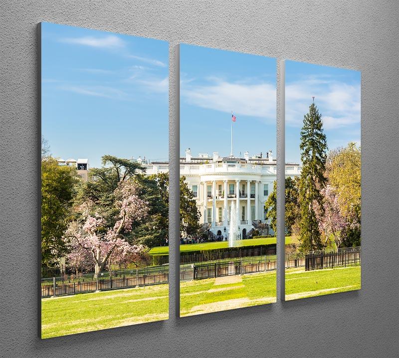 The White House Blossoms 3 Split Panel Canvas Print - Canvas Art Rocks - 2