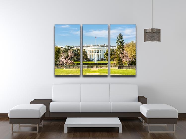 The White House Blossoms 3 Split Panel Canvas Print - Canvas Art Rocks - 3