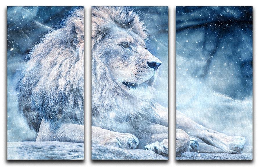 The White Lion 3 Split Panel Canvas Print - Canvas Art Rocks - 1