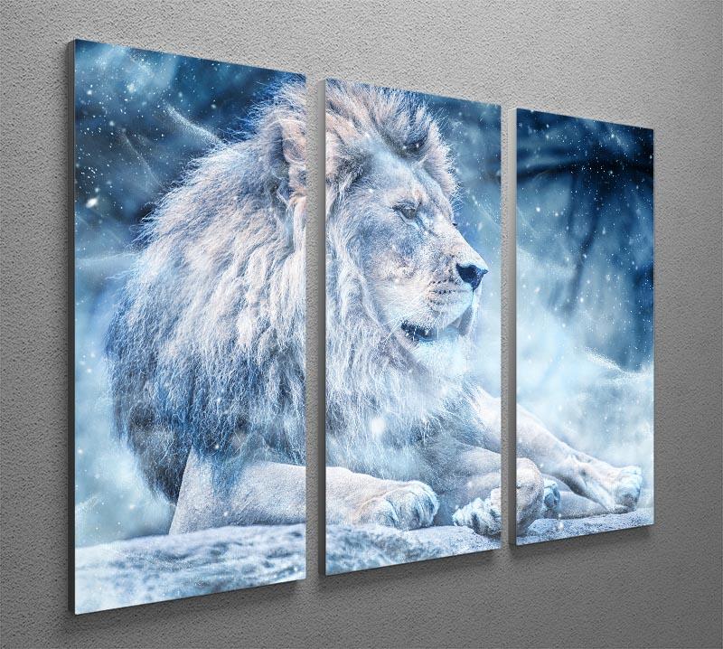 The White Lion 3 Split Panel Canvas Print - Canvas Art Rocks - 2