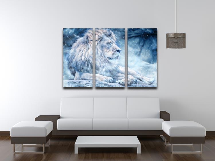 The White Lion 3 Split Panel Canvas Print - Canvas Art Rocks - 3