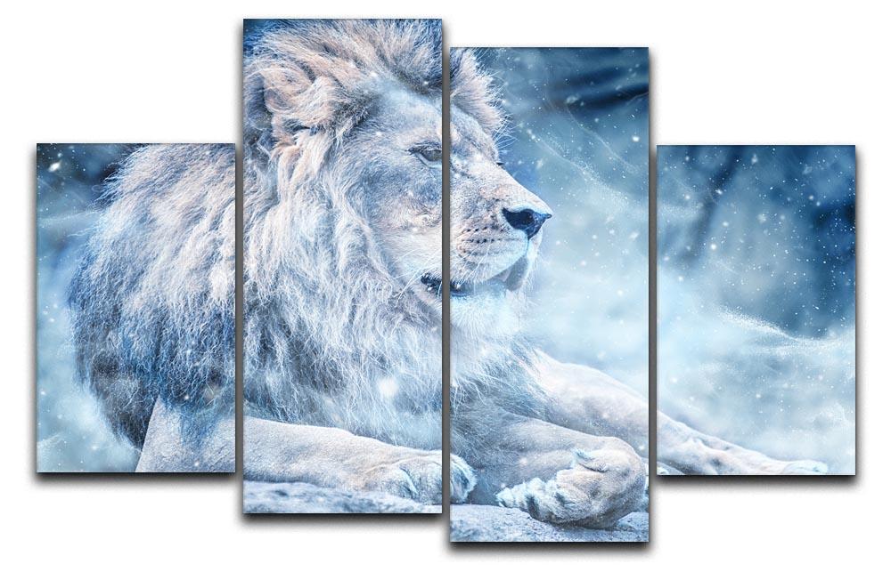 The White Lion 4 Split Panel Canvas  - Canvas Art Rocks - 1