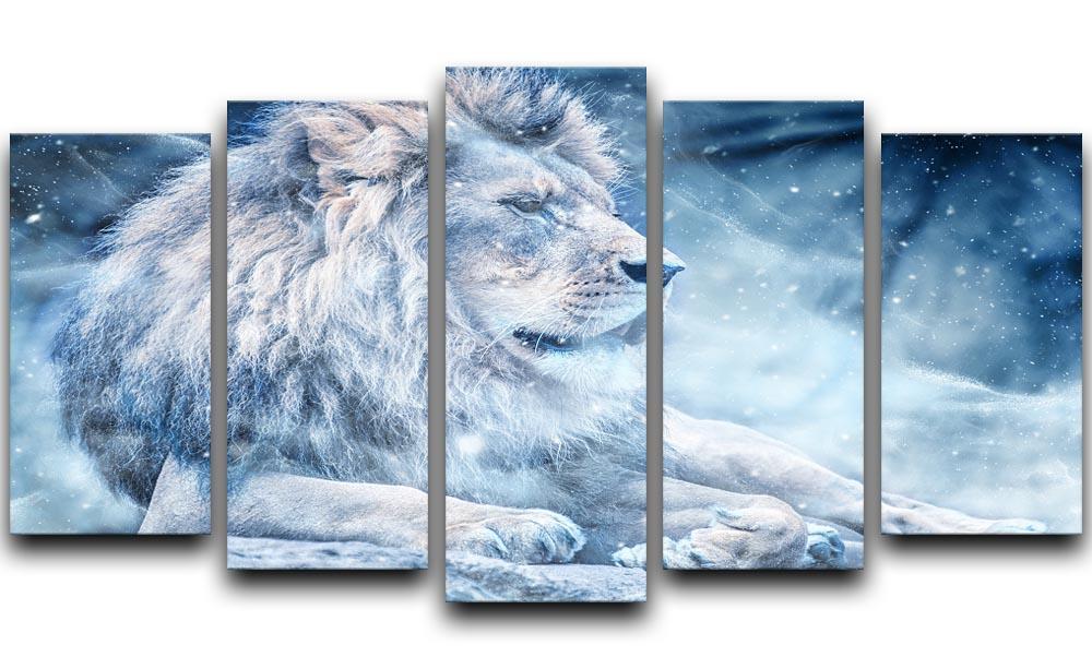 The White Lion 5 Split Panel Canvas  - Canvas Art Rocks - 1
