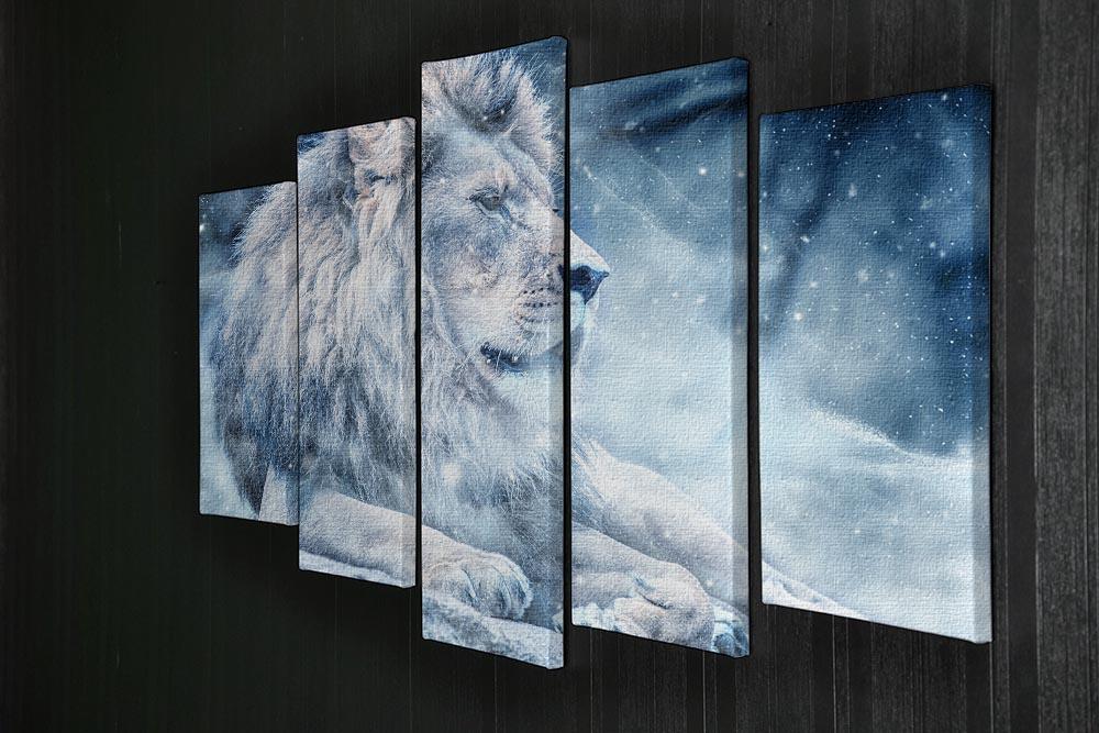 The White Lion 5 Split Panel Canvas - Canvas Art Rocks - 2