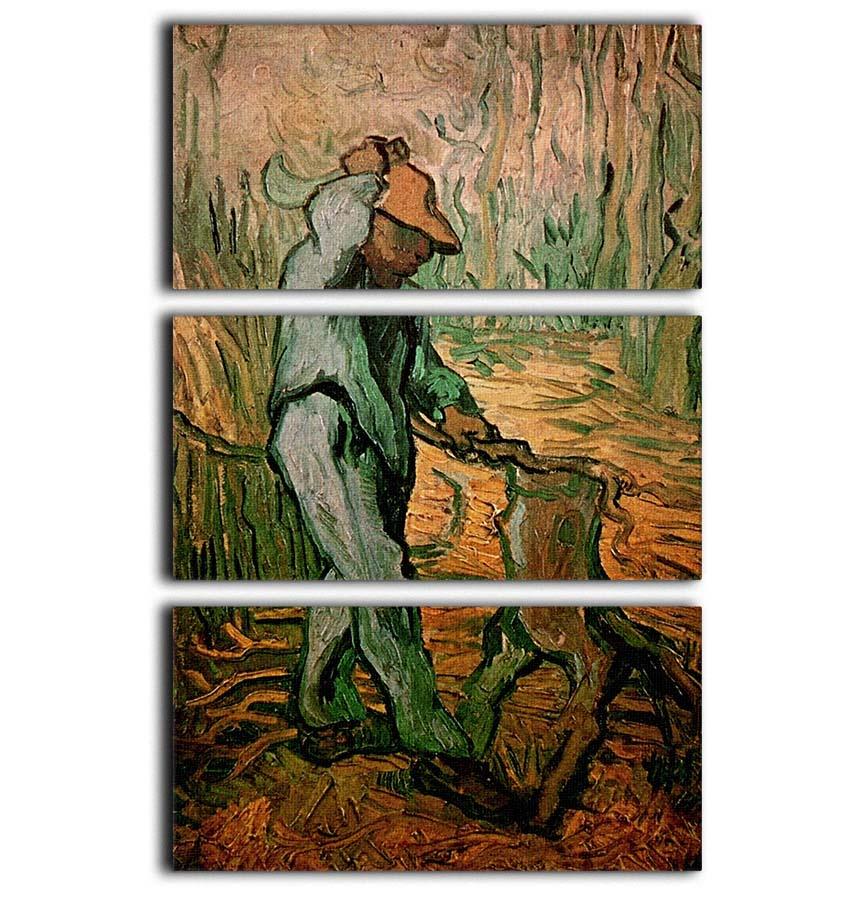 The Woodcutter after Millet by Van Gogh 3 Split Panel Canvas Print - Canvas Art Rocks - 1