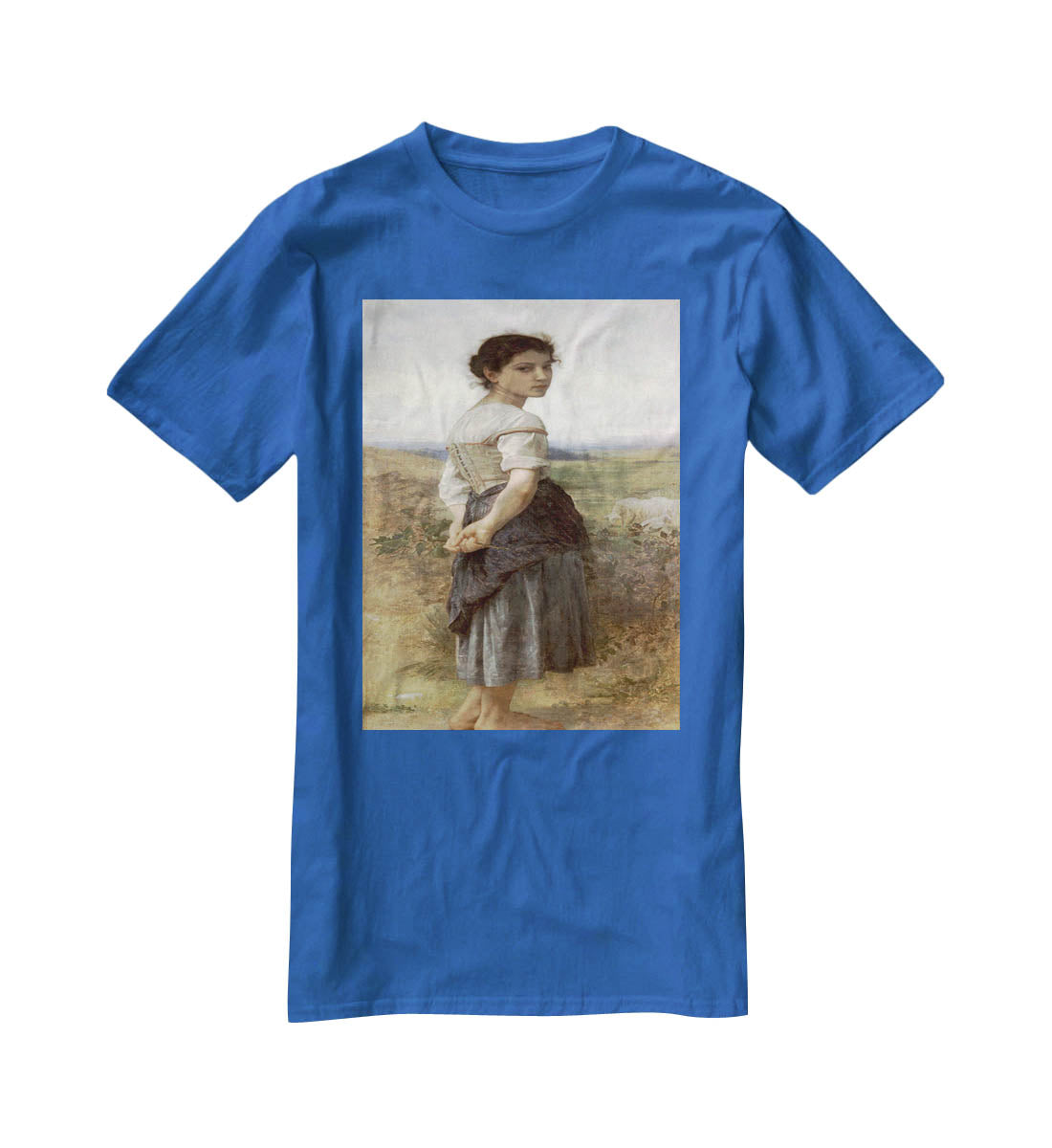 The Young Shepherdess By Bouguereau T-Shirt - Canvas Art Rocks - 2
