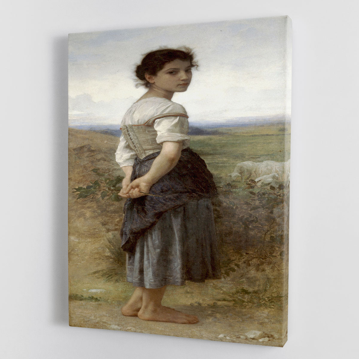 The Young Shepherdess By Bouguereau Canvas Print or Poster - Canvas Art Rocks - 1
