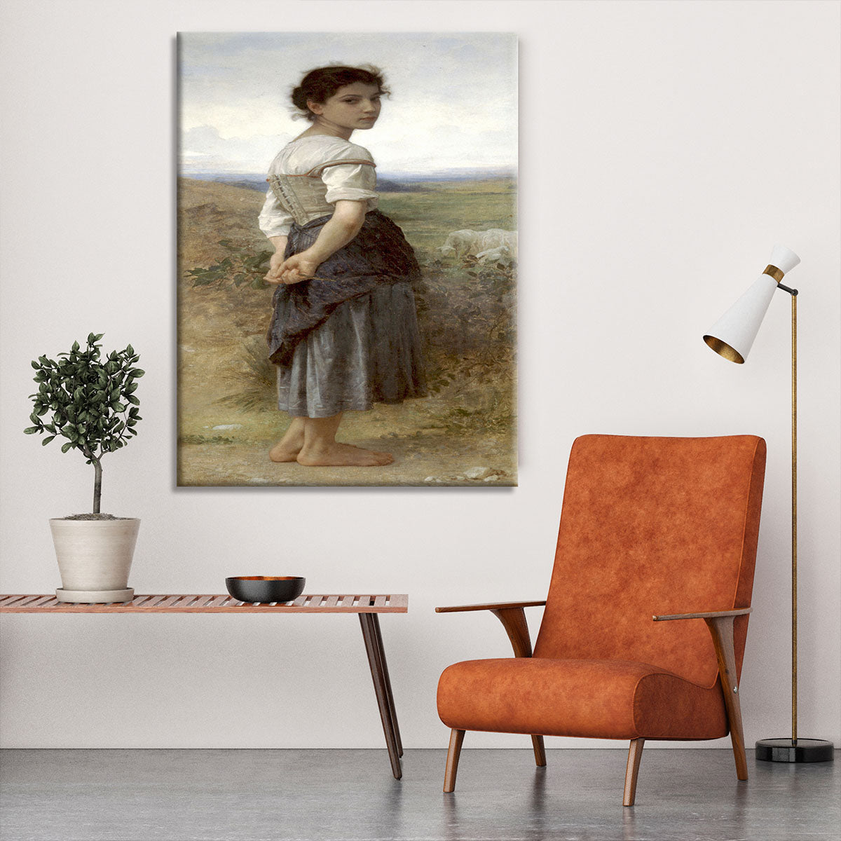 The Young Shepherdess By Bouguereau Canvas Print or Poster - Canvas Art Rocks - 6