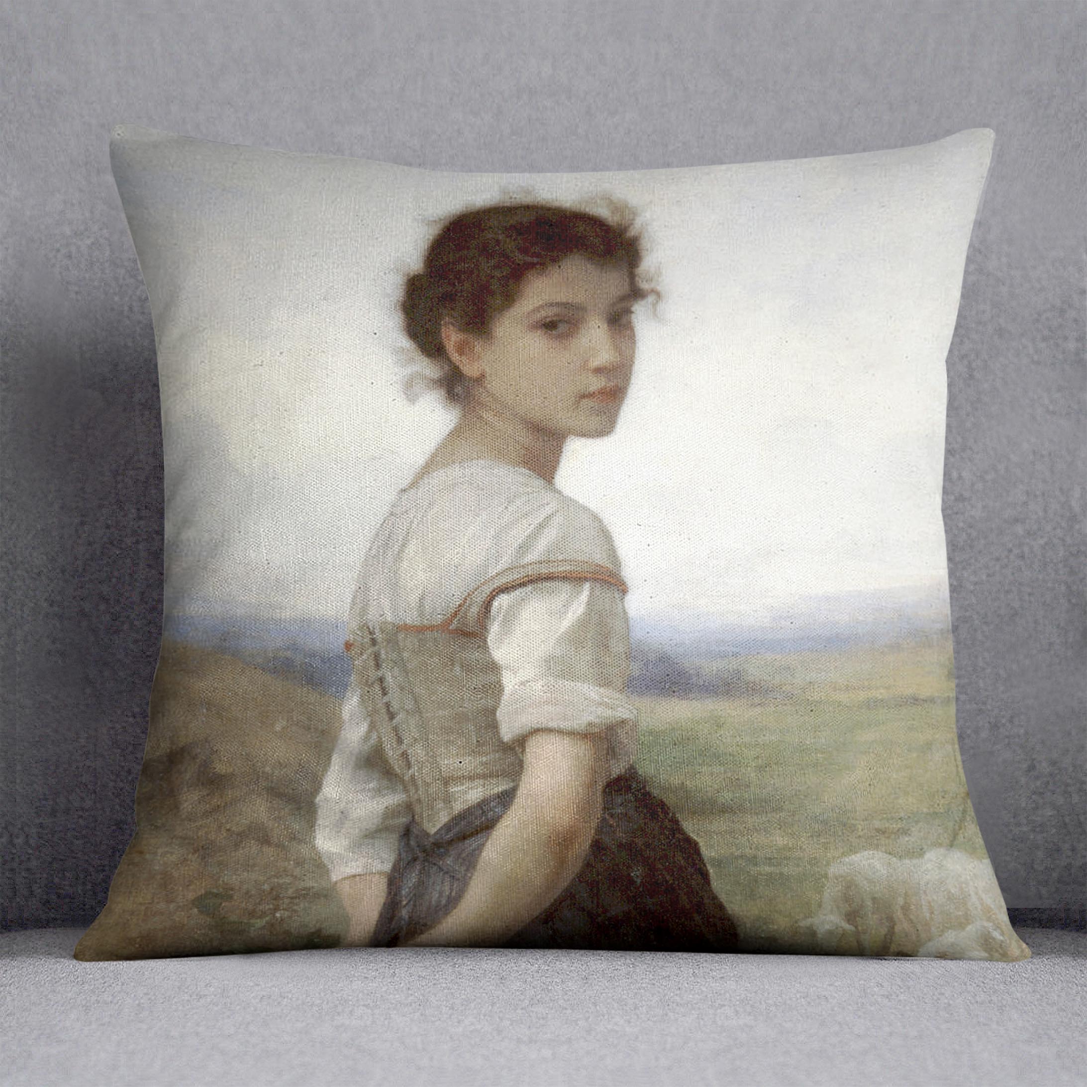 The Young Shepherdess By Bouguereau Cushion